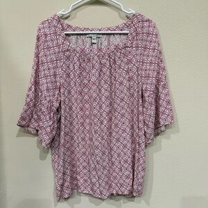 Dana Buchman Pink/Purple Blouse With Wide Sleeve XL